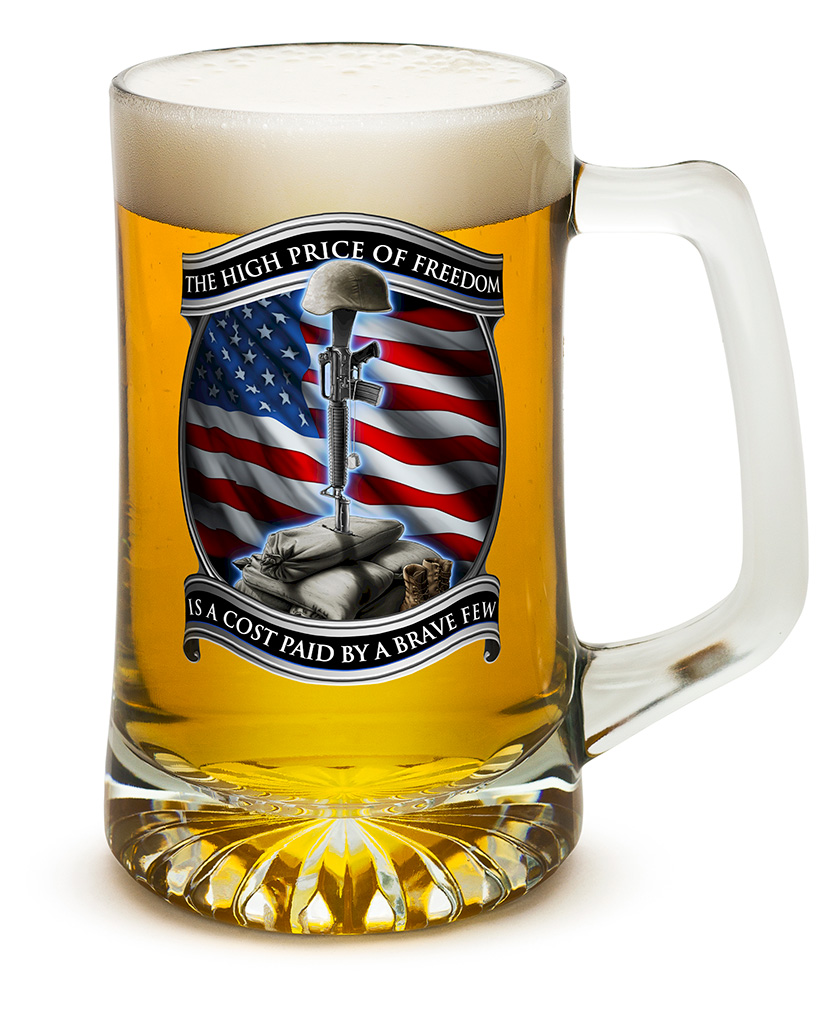 GLASSWARE-Tankard-The High Price Of Freedom 25oz